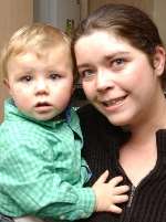 Heather Devlin and her 14-month-old son Cian escaped serious injury. Picture: JIM RANTELL
