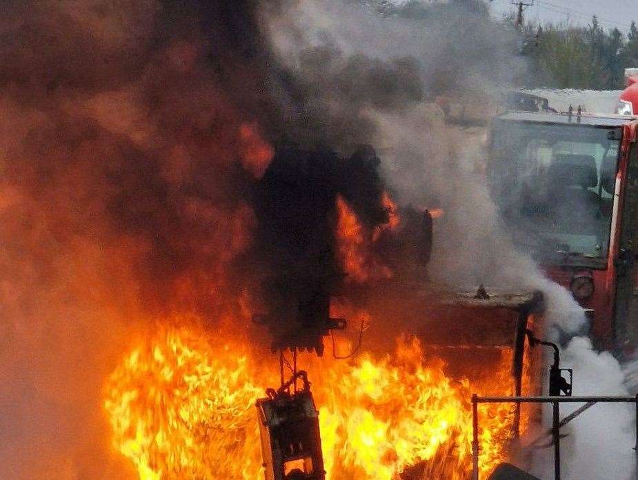 Emergency services were at the scene of the vehicle fire. Picture: Met Police