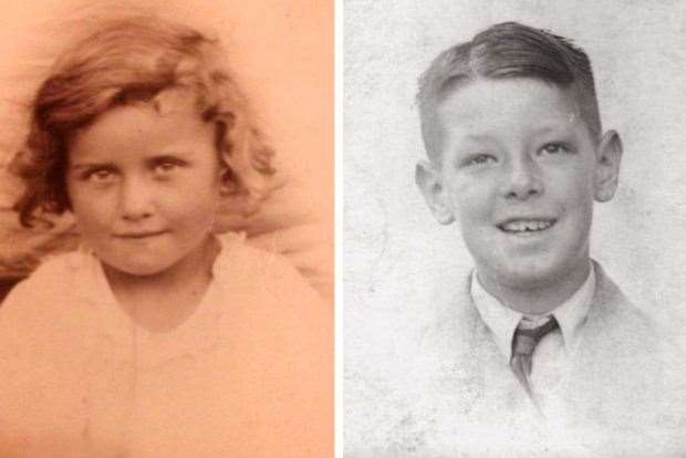 Madge, aged around five, and Peter, aged around 11, when they were at school. Picture supplied by Glynis Markey