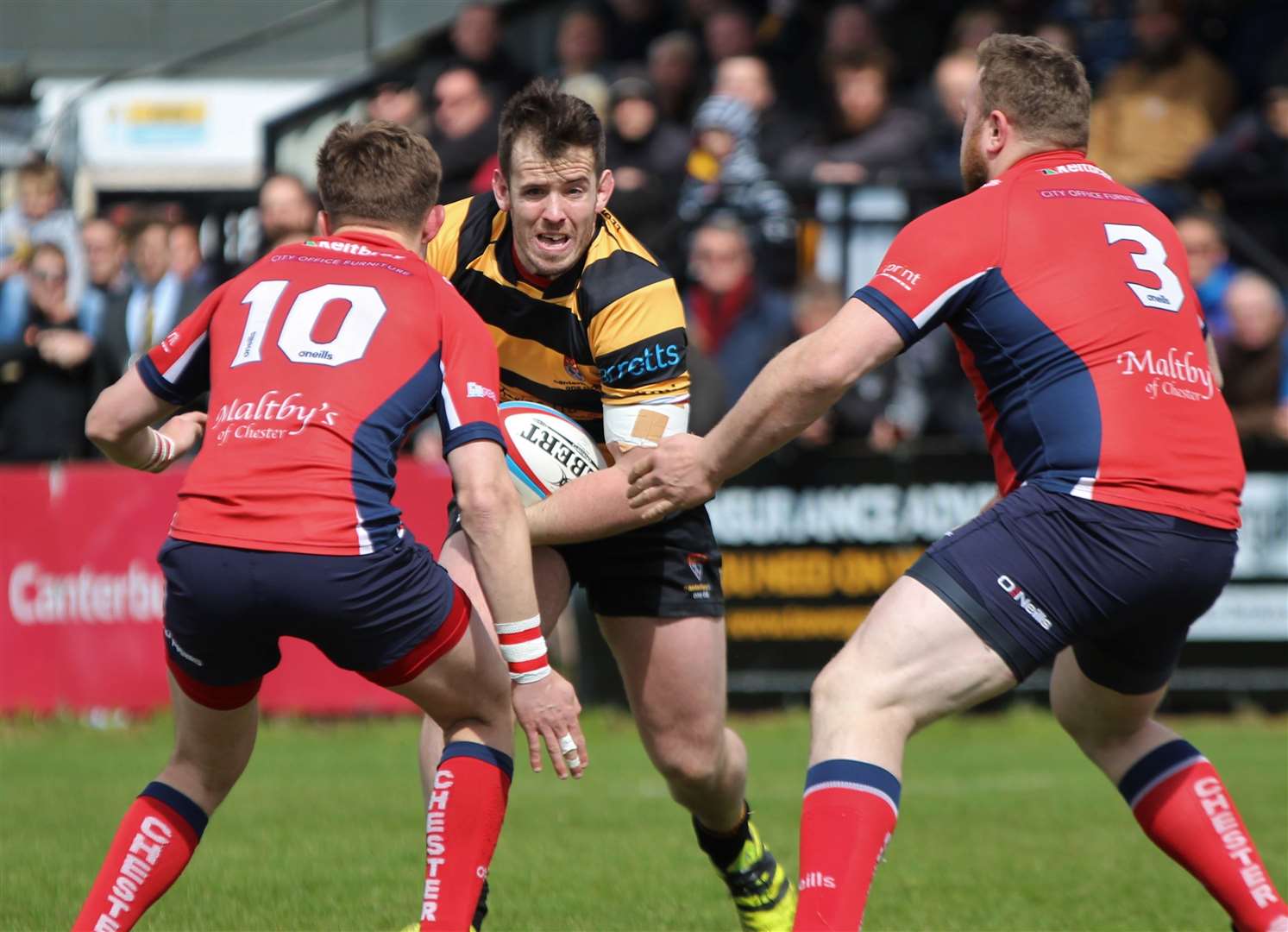 Canterbury skipper Sean Stapleton in action during the play-off win against Chester Picture: Phillipa Hilton