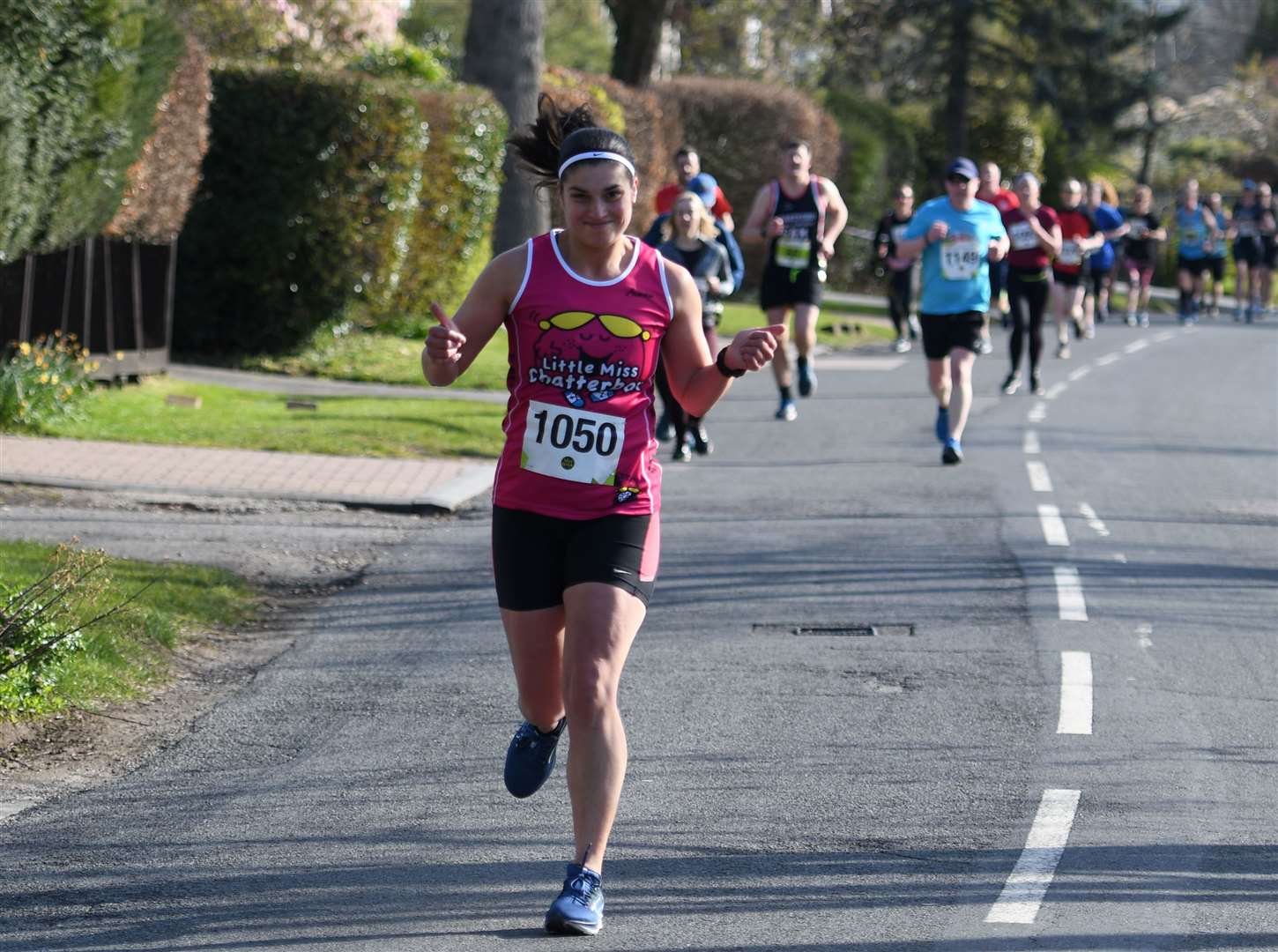 Georgiana Robitu was the first female to finish the half marathon. Picture: Barry Goodwin