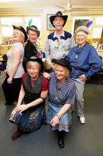 Line dancers, clockwise from left are Lesley Munday, Sandy Banks, Peter Laing, Heather Neaves, Wendy Harris and Tina Cox.