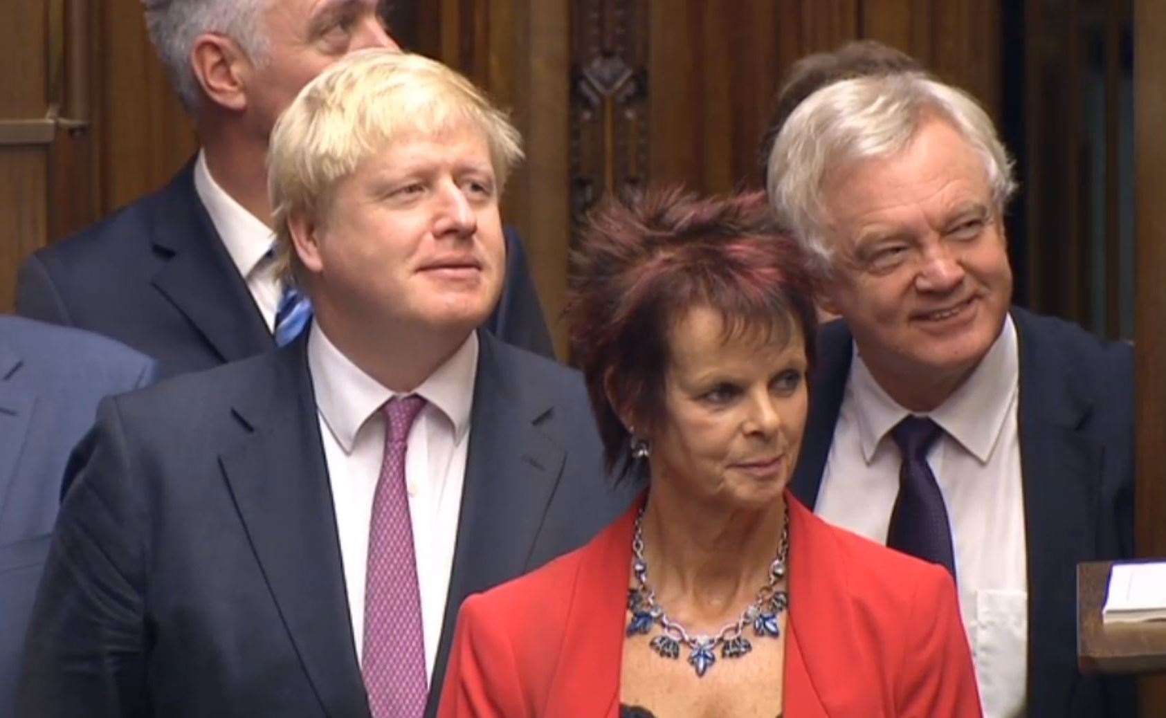 Anne Milton, pictured while an MP alongside then-colleagues Boris Johnson and David Davis, gave evidence at Southwark Crown Court on Wednesday (PA)