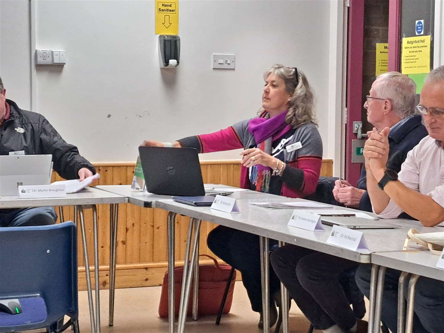 Cllr Fabienne Hughes speaking at the meeting