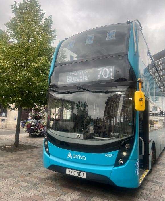 Arriva has launched the 701 bus which will travel directly from Maidstone town centre to Bluewater shopping centre