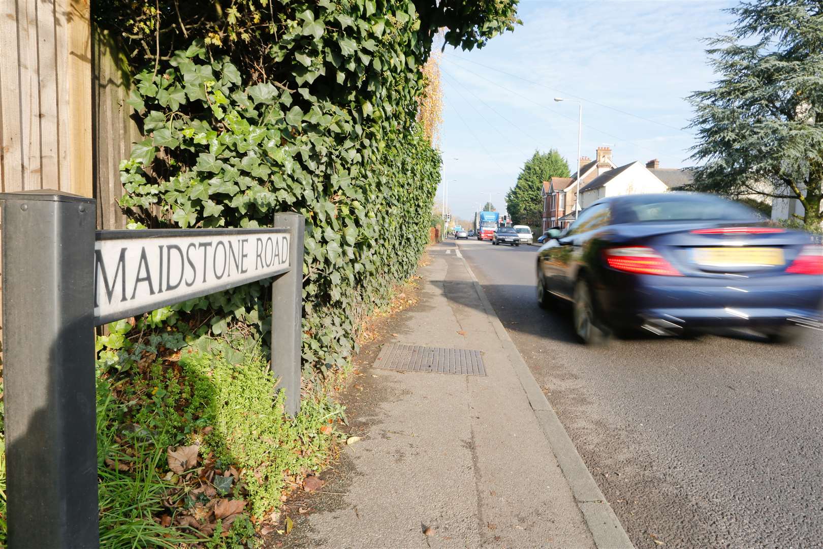 Maidstone Road in Paddock Wood where the collision happened