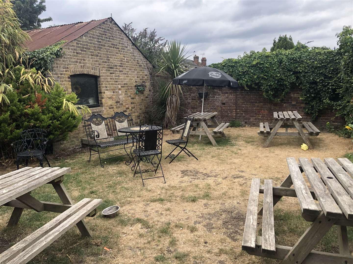 The beer garden sat empty even during the heatwave