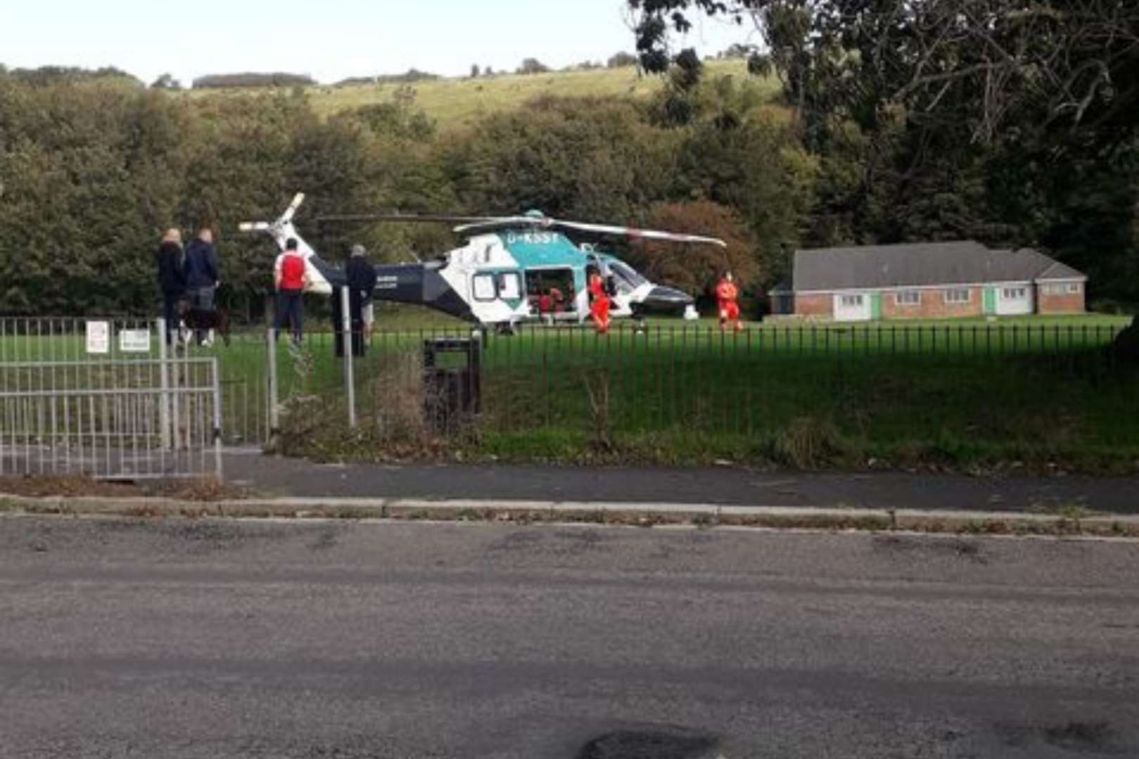 The air ambulance was called to the scene