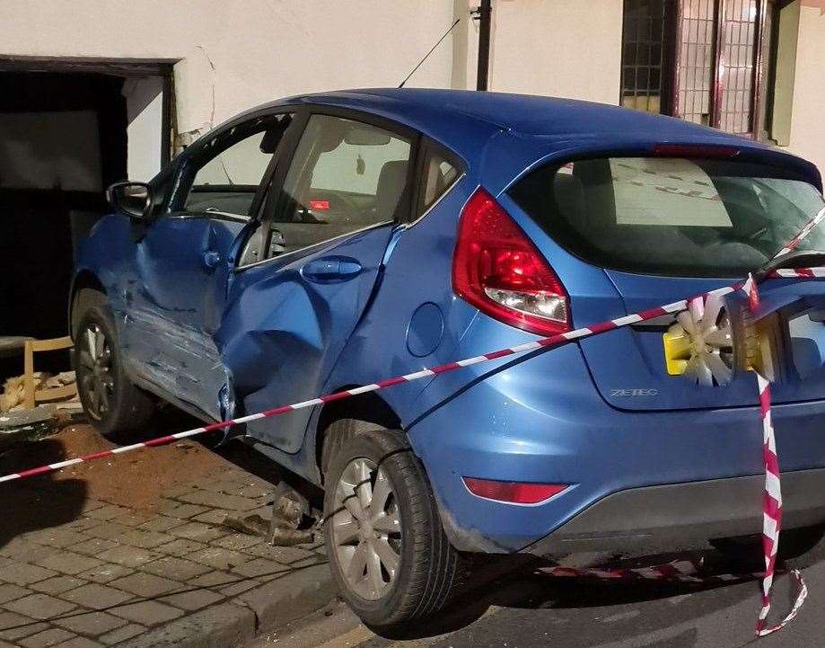 Car crashed into building. Picture: Kent Police (61189493)