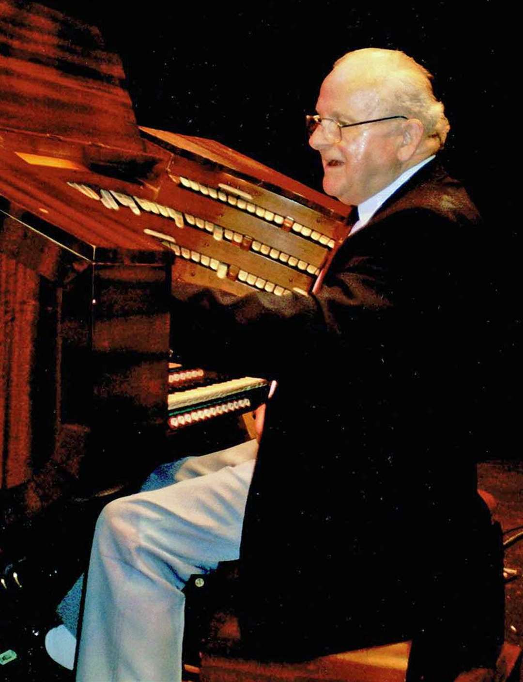 Bob Caudwell, choirmaster and organist at St Nicholas Church in Linton, turned 100 on June 24. He is pictured here on his ninetieth birthday