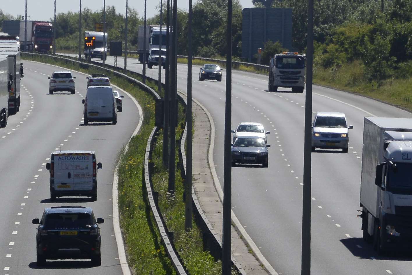 The dog was reunited with his owner after being seen on M20 near Folkestone. Stock image