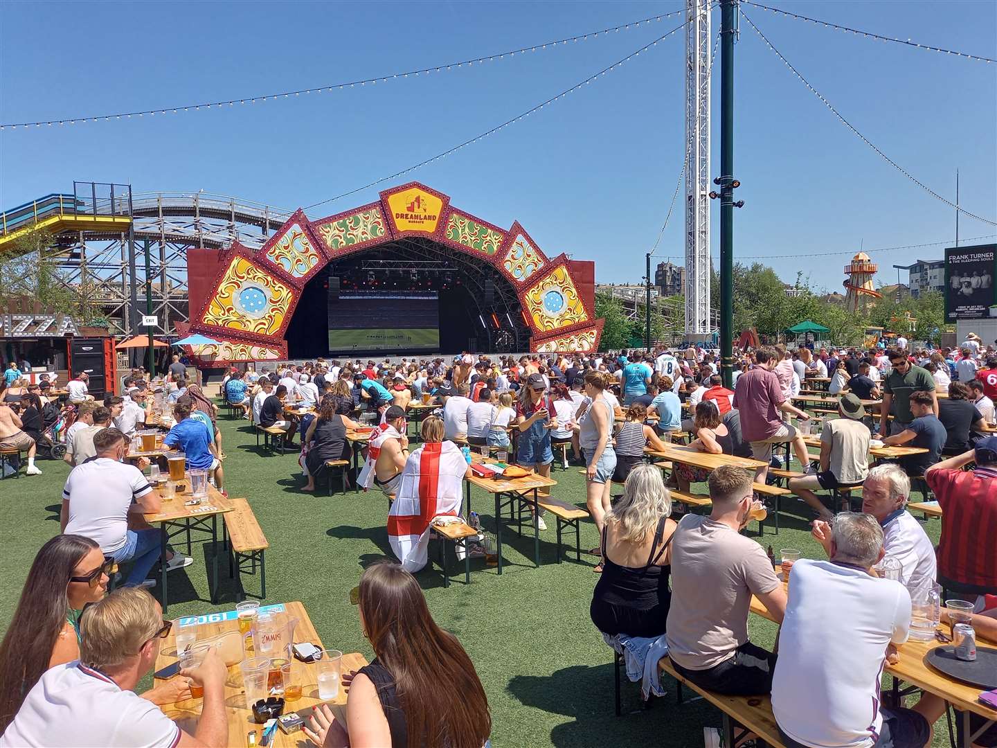 England vs Croatia at Dreamland...all started off nice and calm