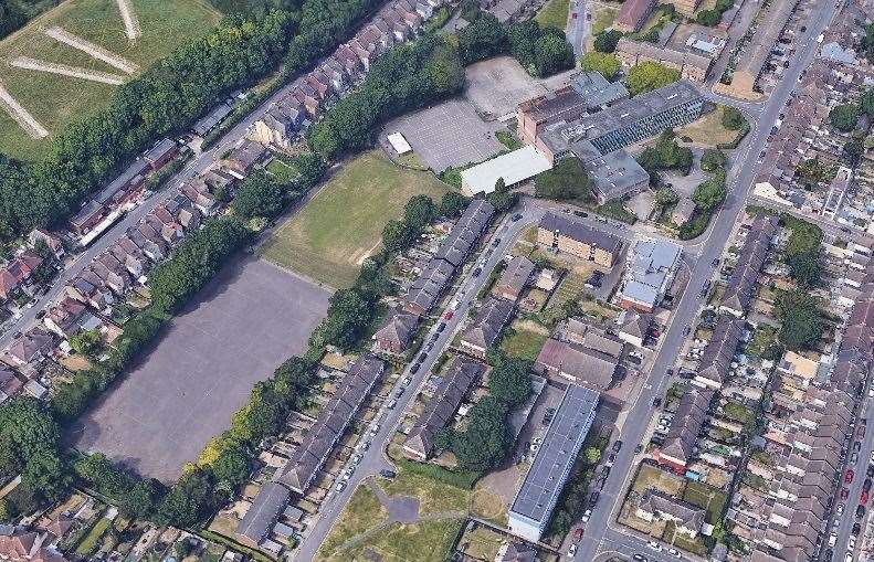 The playing field and sports courts of the former school are the reason Sport England has objected to the application. Photo: Google Maps