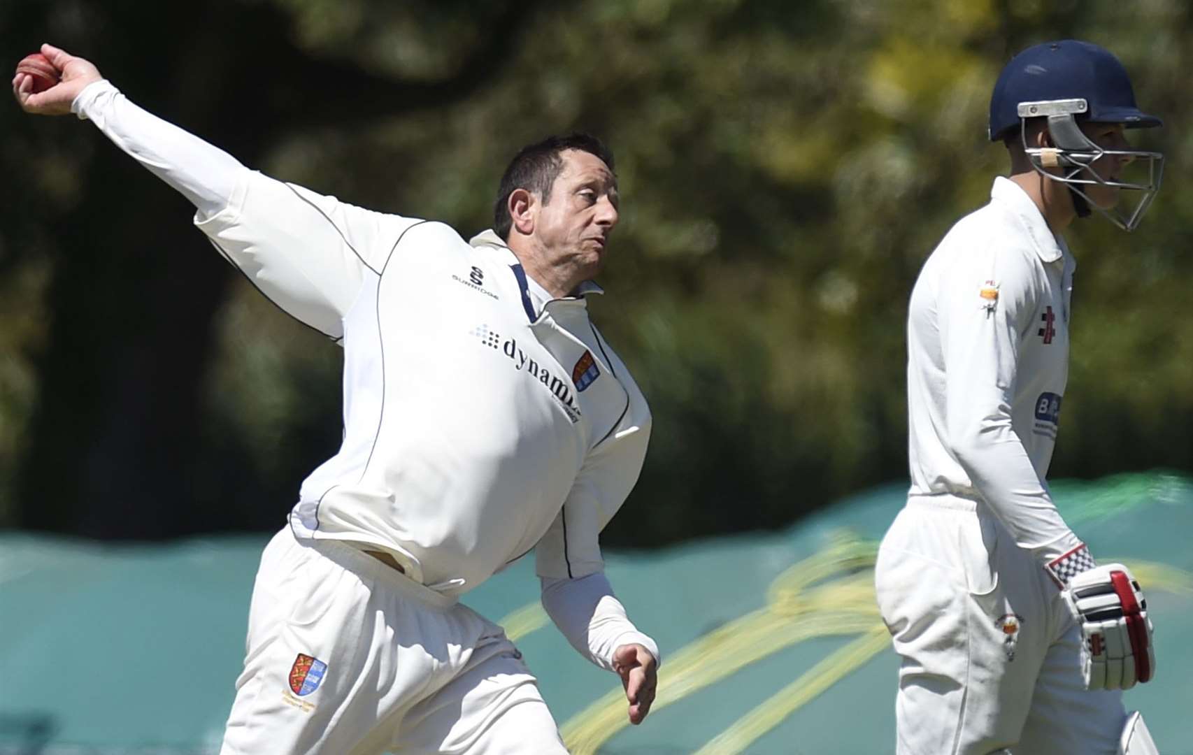 Craig Spanton bowling for Sandwich. Picture: Tony Flashman