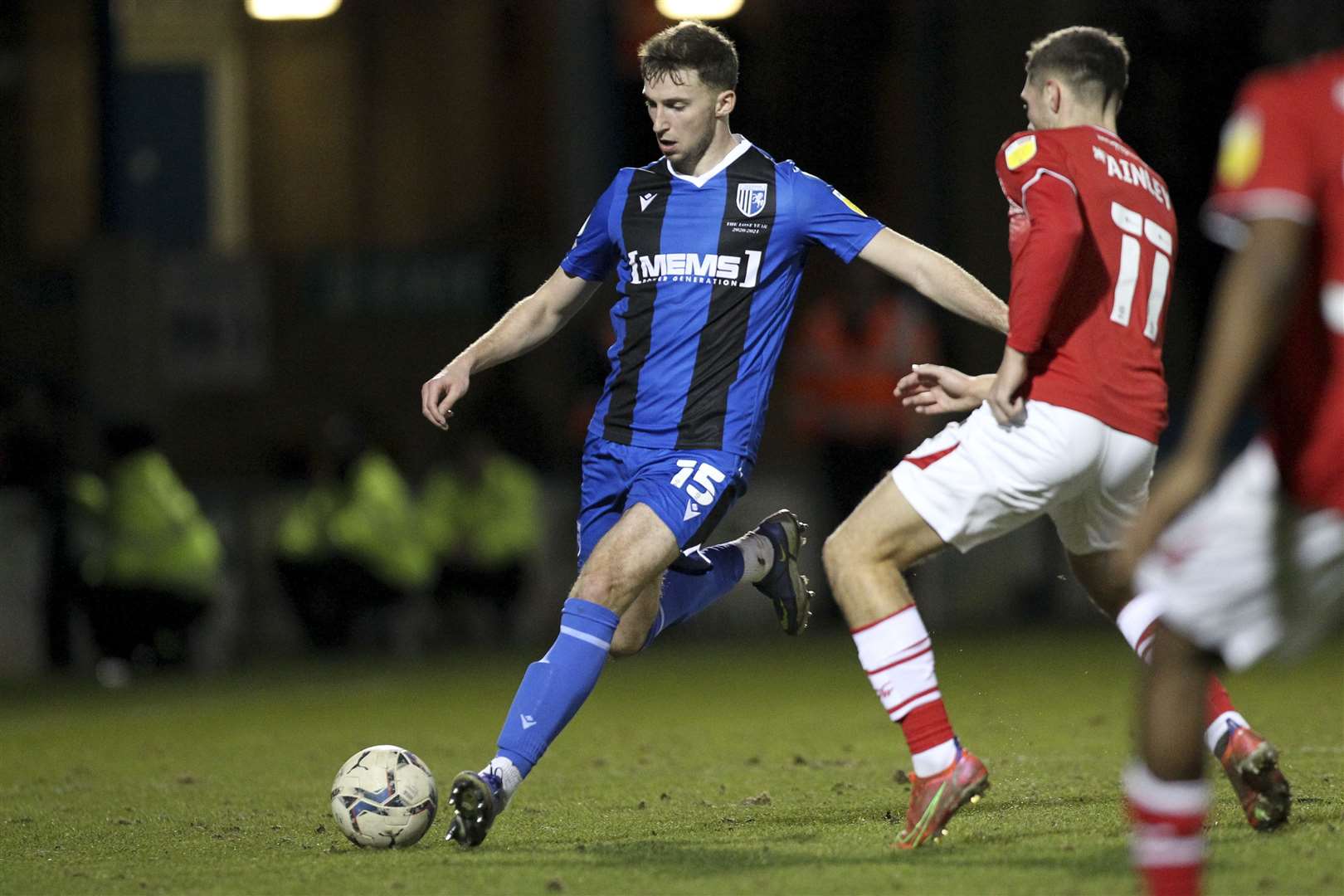 Loan defender Conor Masterson helped Gillingham's defensive record after arriving from QPR Picture: KPI