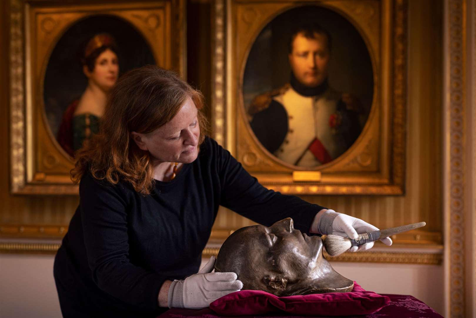 The bronze face mask is an impression of Napoleon’s face when he died (Christopher Ison/English Heritage)