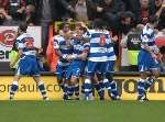 QPR celebrate their winner. Picture: BARRY GOODWIN