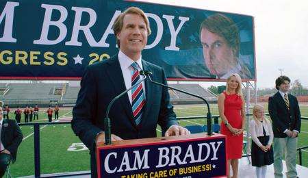The Campaign with Will Farrell as Cam Brady, Katherine LaNasa as Rose Brady, Madison Wolfe as Jessica Brandy and Randall Cunningham as Cam Jn. Picture: PA Photo/Warner Bros. Pictures