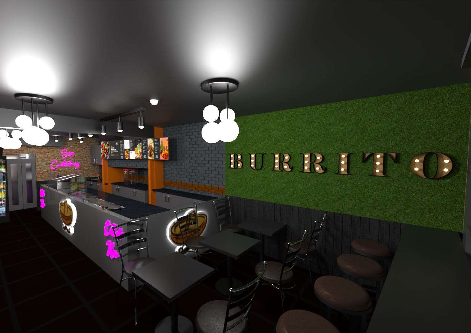 CGI of the inside of Plan Burrito in Canterbury. Picture: Plan Burrito