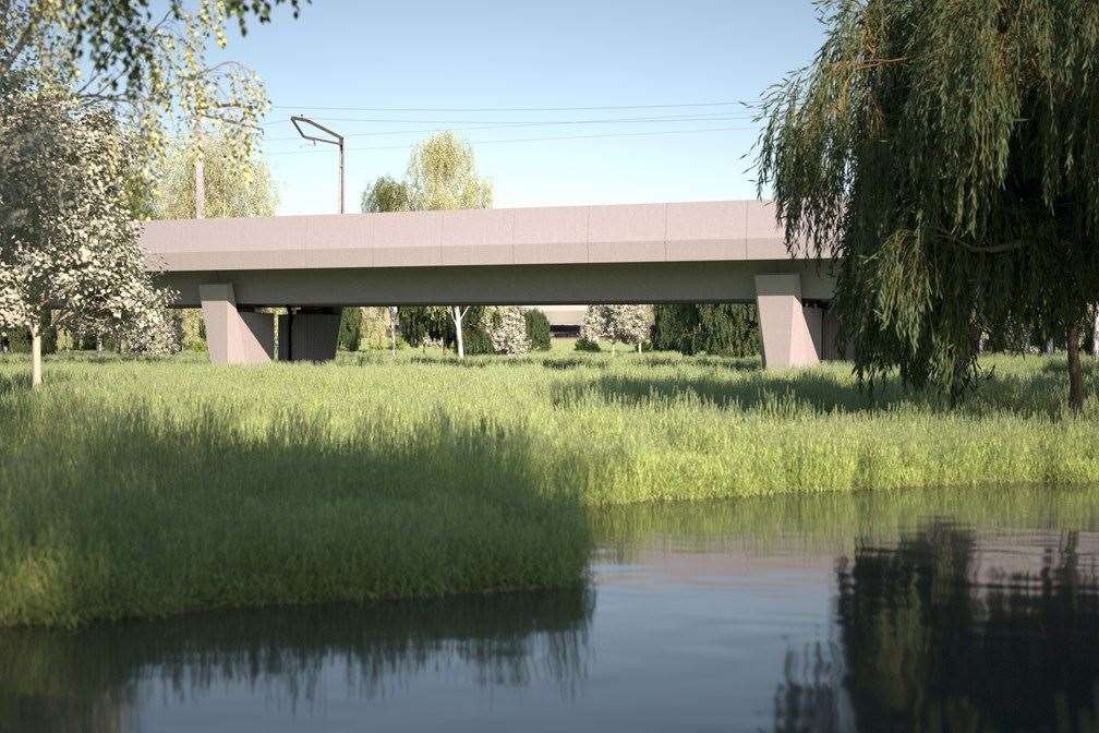 Artist's impression of the Thame Valley Viaduct in ten years time