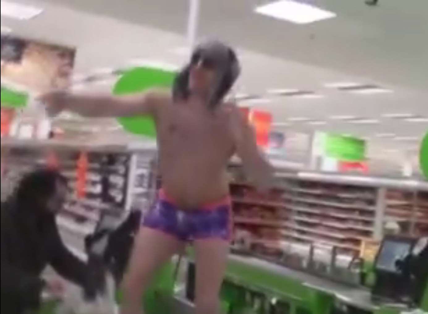 Disco Boy dancing in Asda