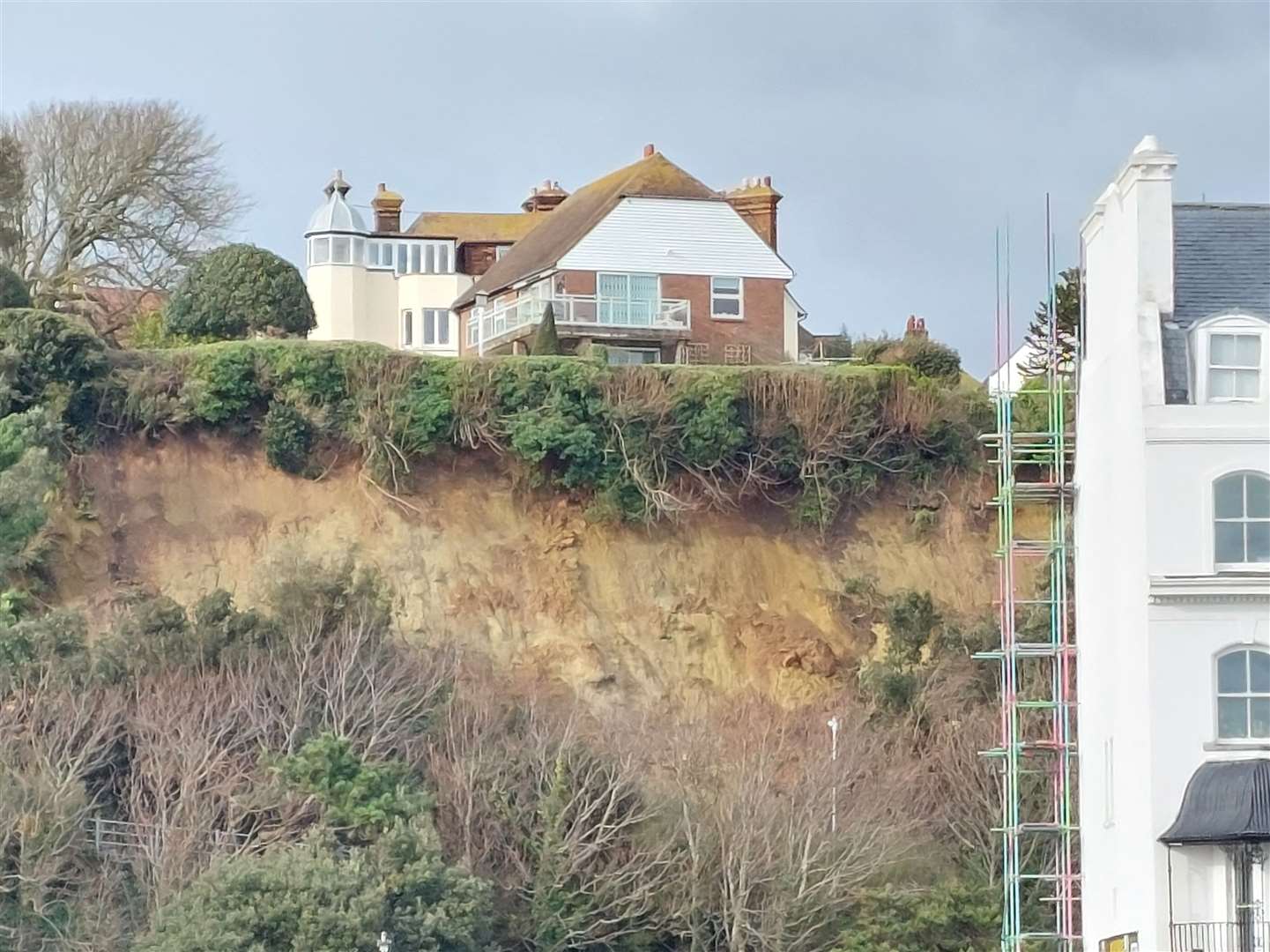 A second landslip hit the Road of Remembrance, Folkestone in February, a few weeks after the first one brought trees crashing down
