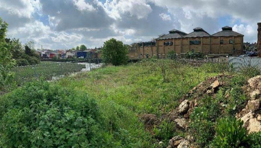 The derelict Ordnance Wharf site in Faversham. Image: Angus Brown Architects