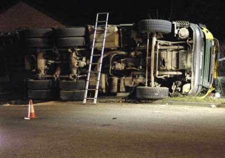 The driver managed to get out of the lorry before fire crews arrived. Picture: ANDY PAYTON