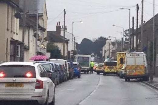 The scene immediately after the accident in Teynham.