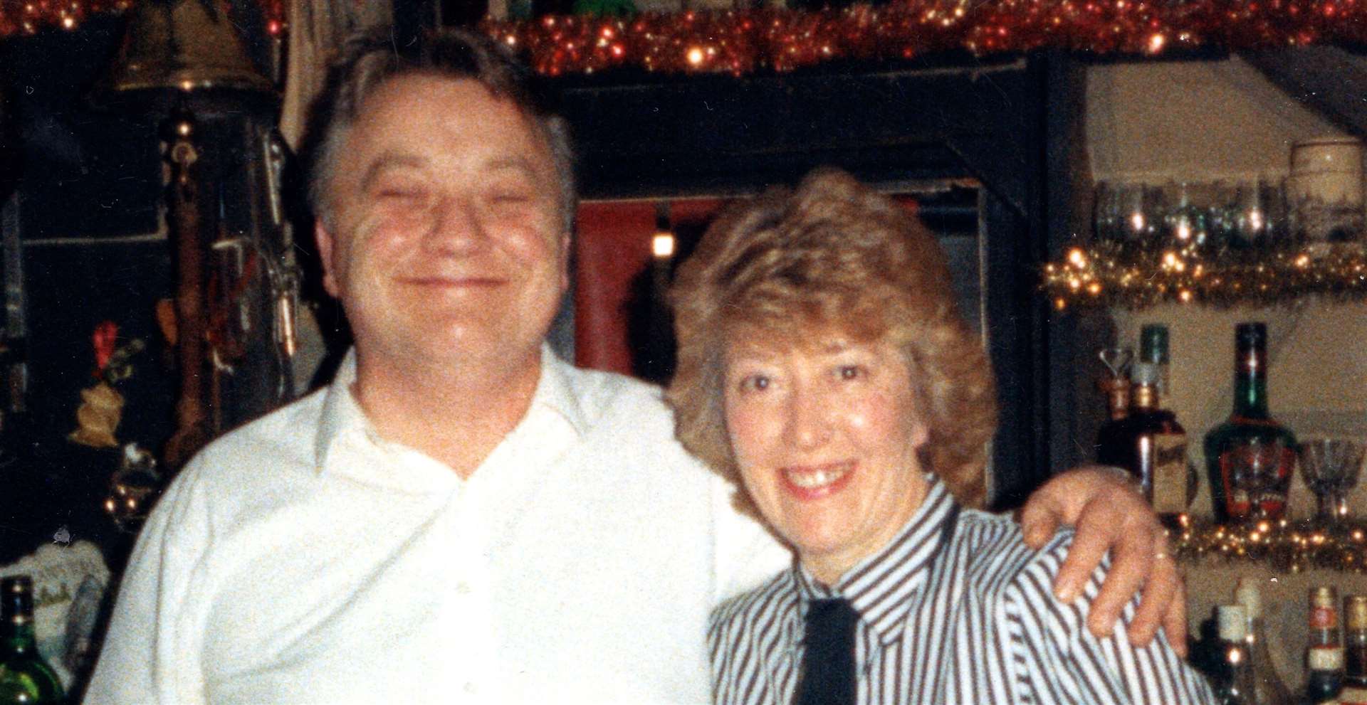 Jan Morris alongside husband Arthur at the White House pub in West Farleigh. Picture supplied by Simon Ells