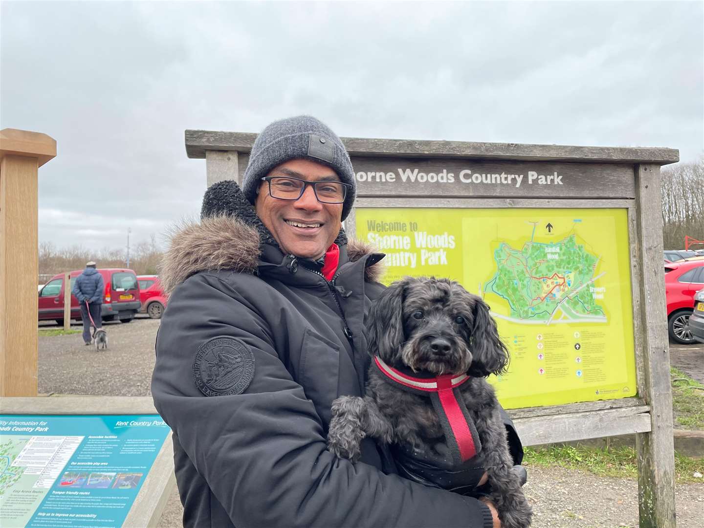 Michael Utchanah with his dog Aston were visiting the park for the first time