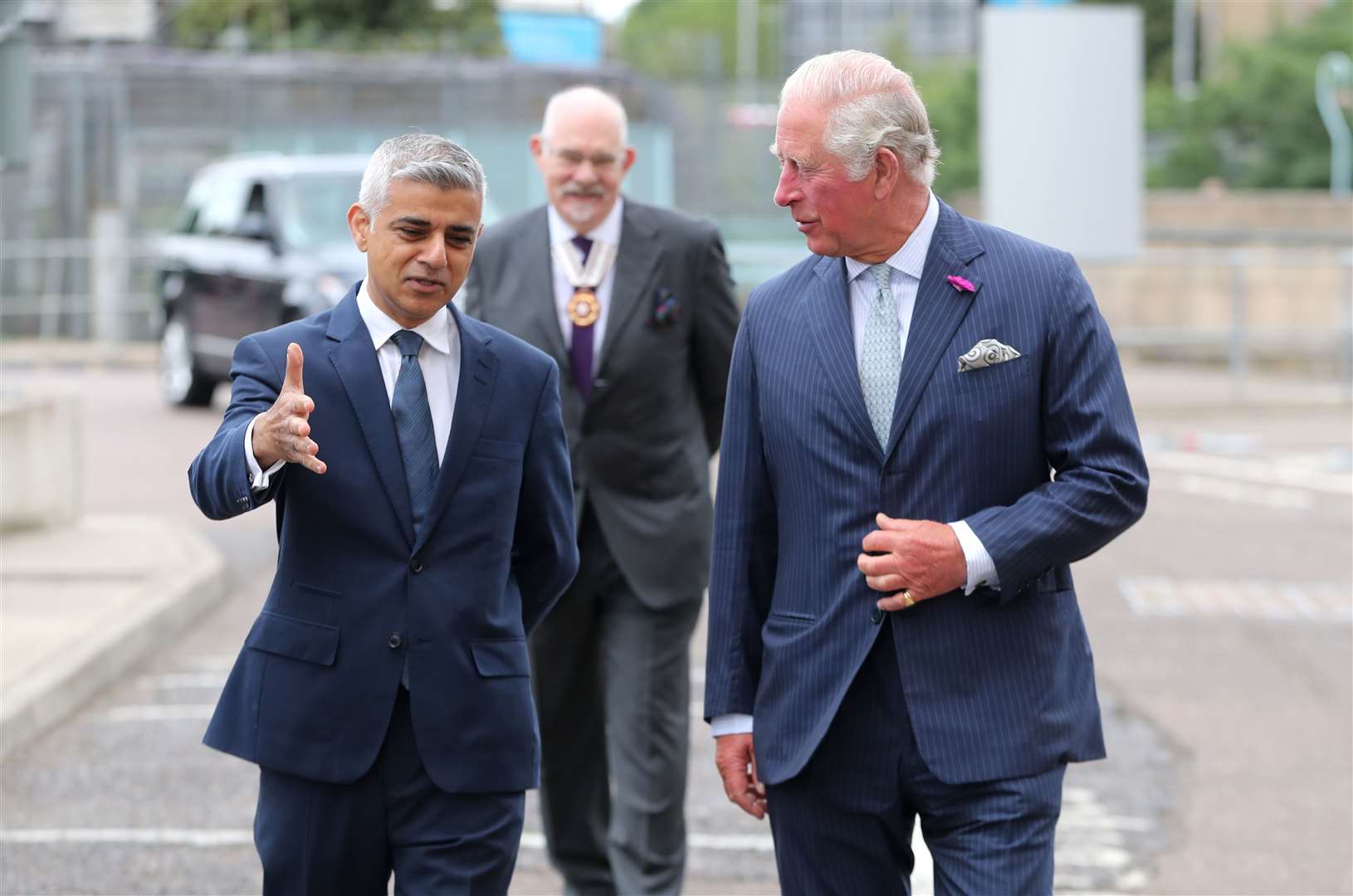 Charles, right, was greeted by the Mayor of London Sadiq Khan (Chris Jackson/PA)