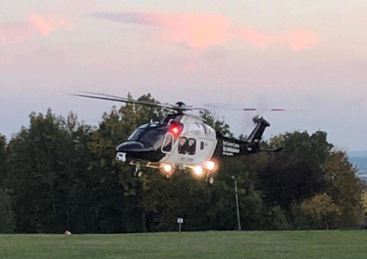 The air ambulance landed on a football pitch (4834163)