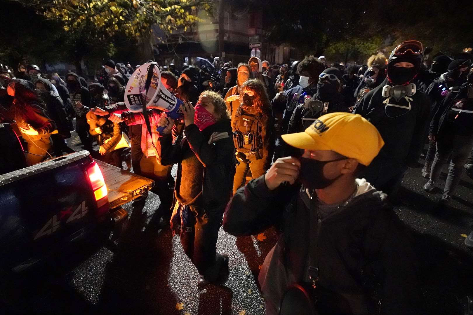 People march in Portland, Oregon (Marcio Jose Sanchez/AP)