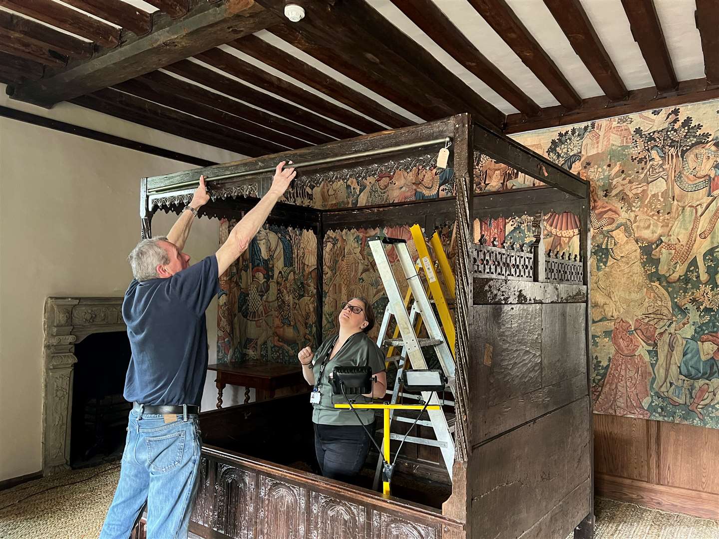 Renovation work on the Best Bedchamber at Hever Castle. Photo: Hever Castle and Gardens