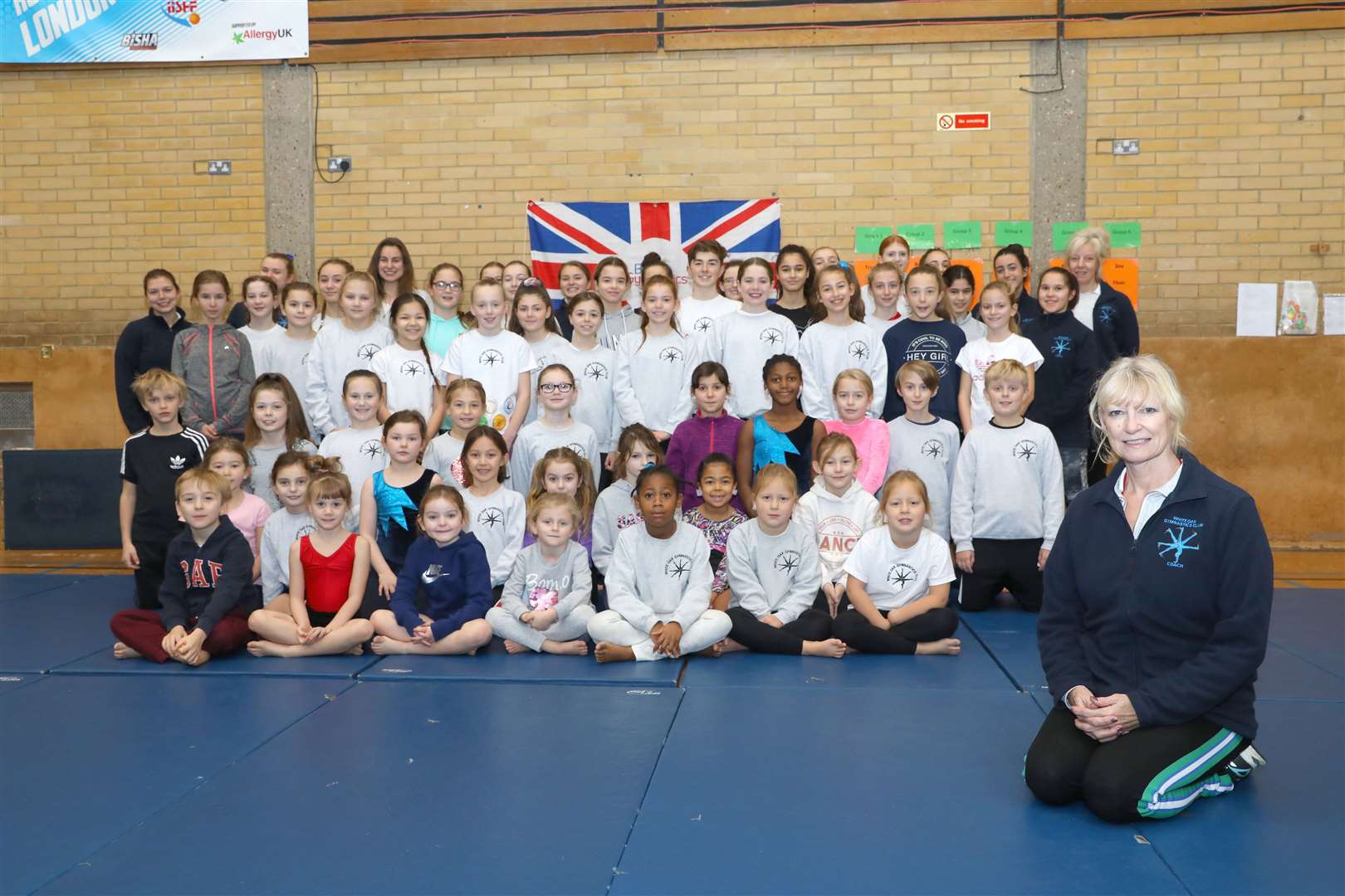 Coaches and members of Whiteoak Gymnastics including Carol Kent, front, celebrate the 40th anniversary of the club. Picture: Andy Jones.