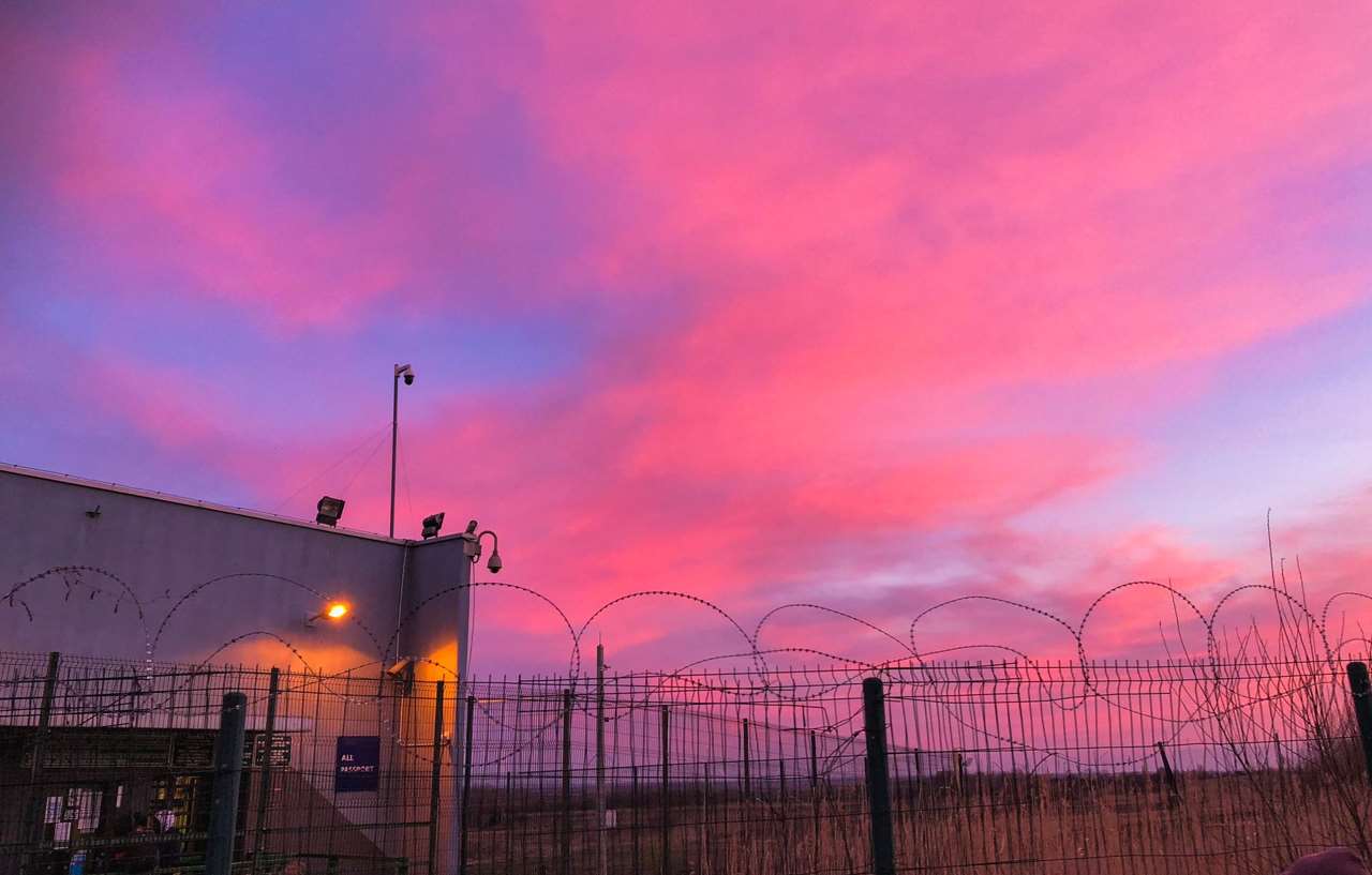 Manny Marotta took a picture of the sky when he reached Poland after what he described as the ‘longest and worst night of his life’ (Manny Marotta/PA)