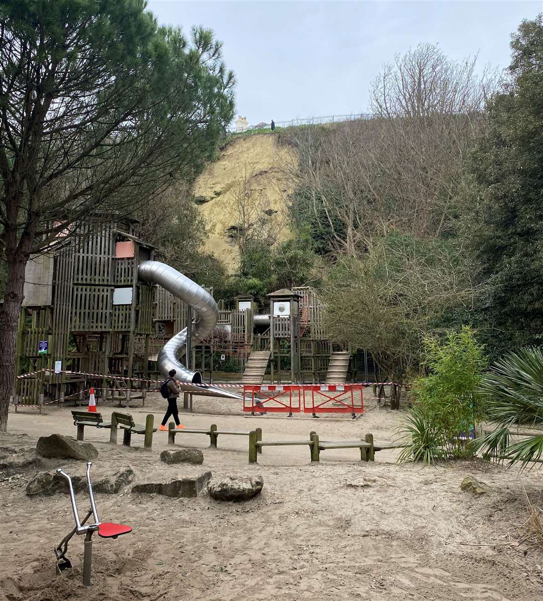 The Lower Leas Coastal Park was hit by a landslide. Picture: Stephen West