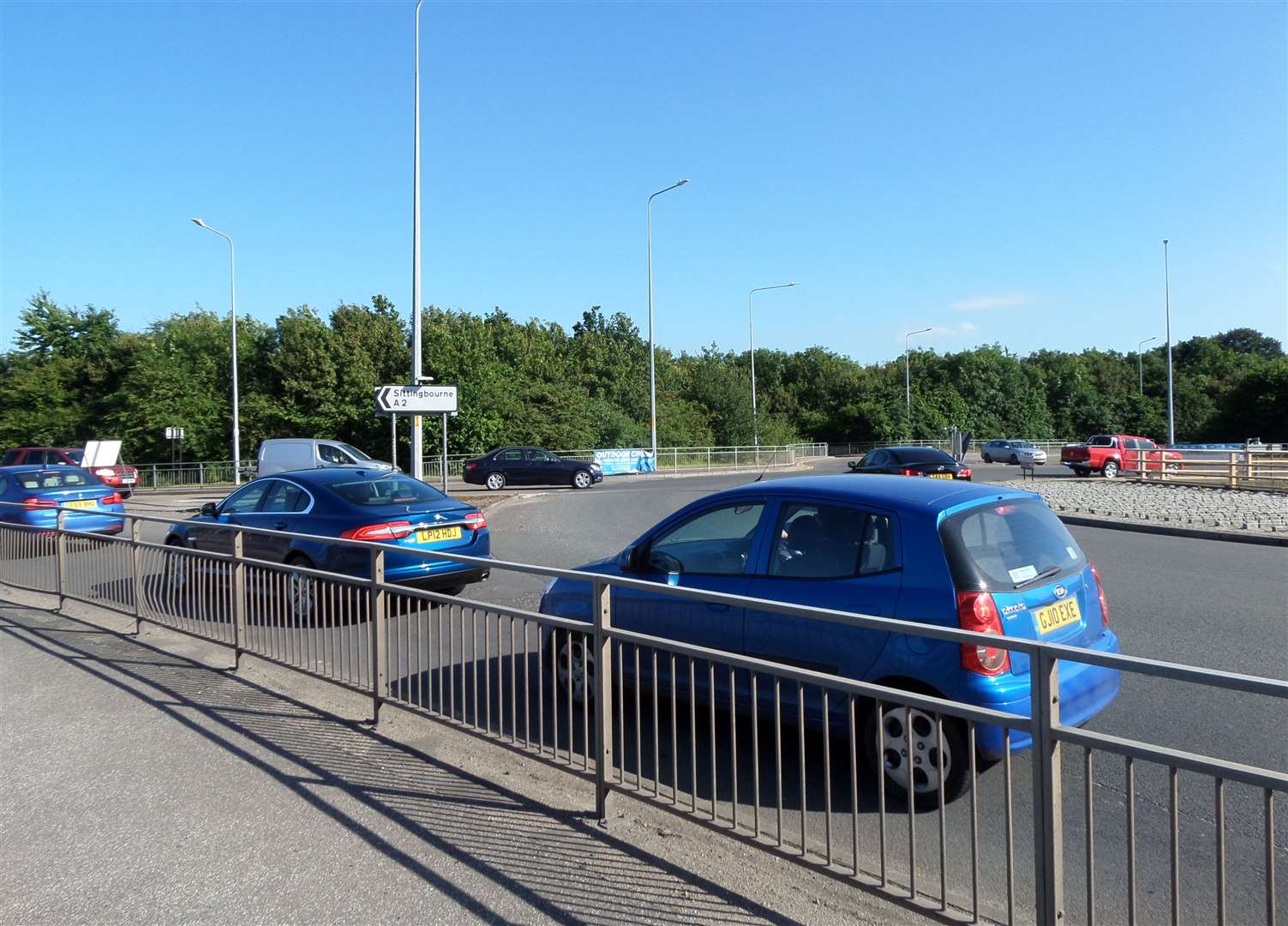 Traffic queuing on the Key Street roundabout. Stock picture