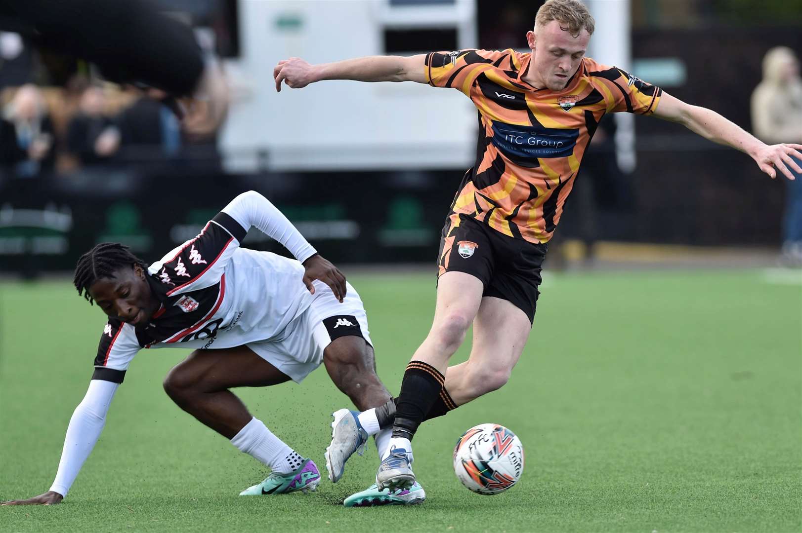 Lordswood on the ball during their 3-2 win at Faversham on Saturday. Picture: Ian Scammell