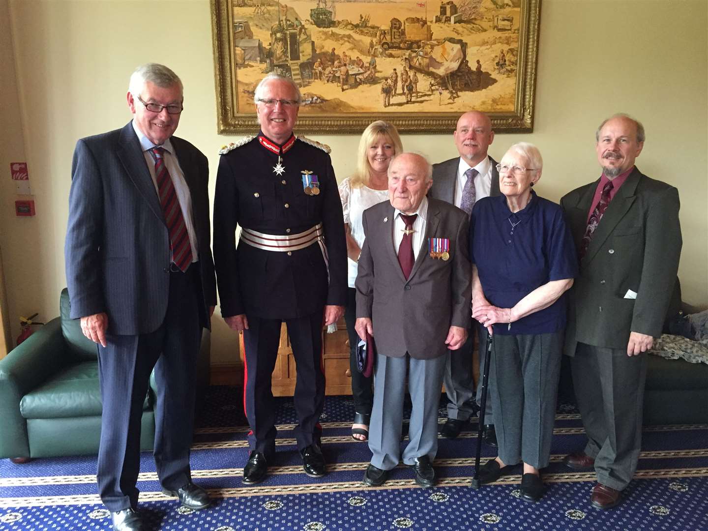 Ernie Aylott at a reception when he received his wartime campaign medals (SSAFA/PA)