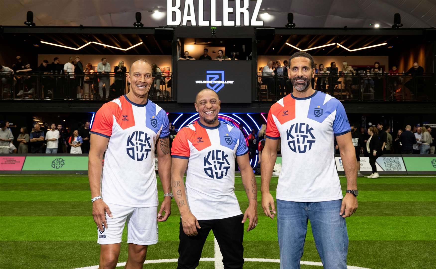 Bobby Zamora, Roberto Carlos and Rio Ferdinand attended the launch. Picture: Jeff Spicer/PA Media Assignments.