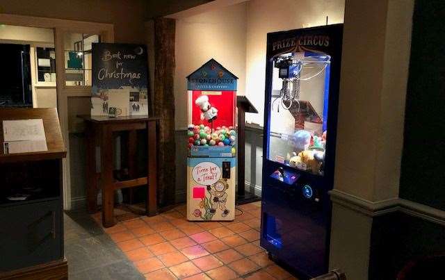 Brightly lit with changing colours to make sure they attract every child's attention, these machines are in the entrance hall