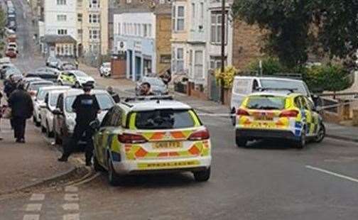Part of Addington Street was cordoned off after the attack Picture: Rachel Oakes