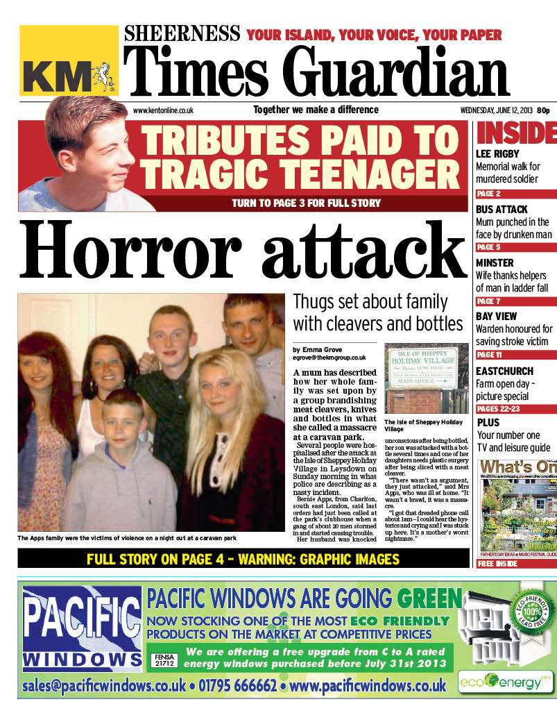 The front of this week's Sheerness Times Guardian