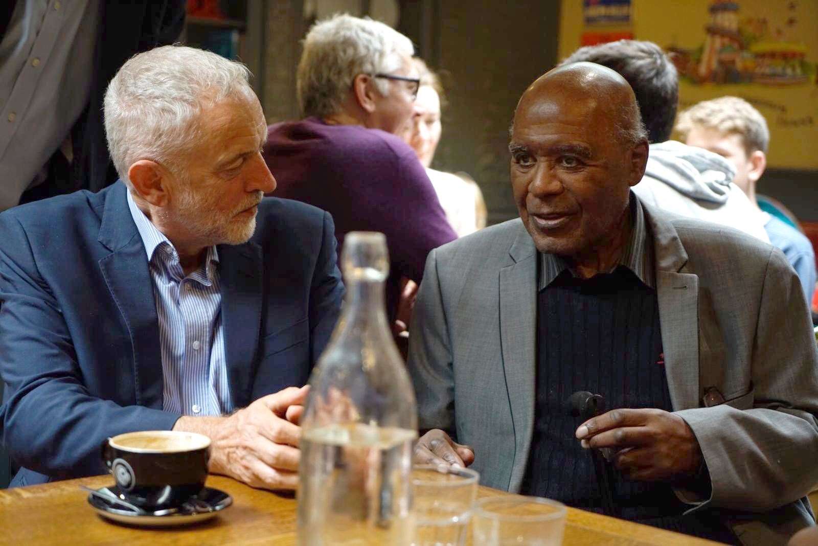 Dr Paul Stephenson meets then Labour leader Jeremy Corbyn on a visit to Bristol (Labour Party/PA)