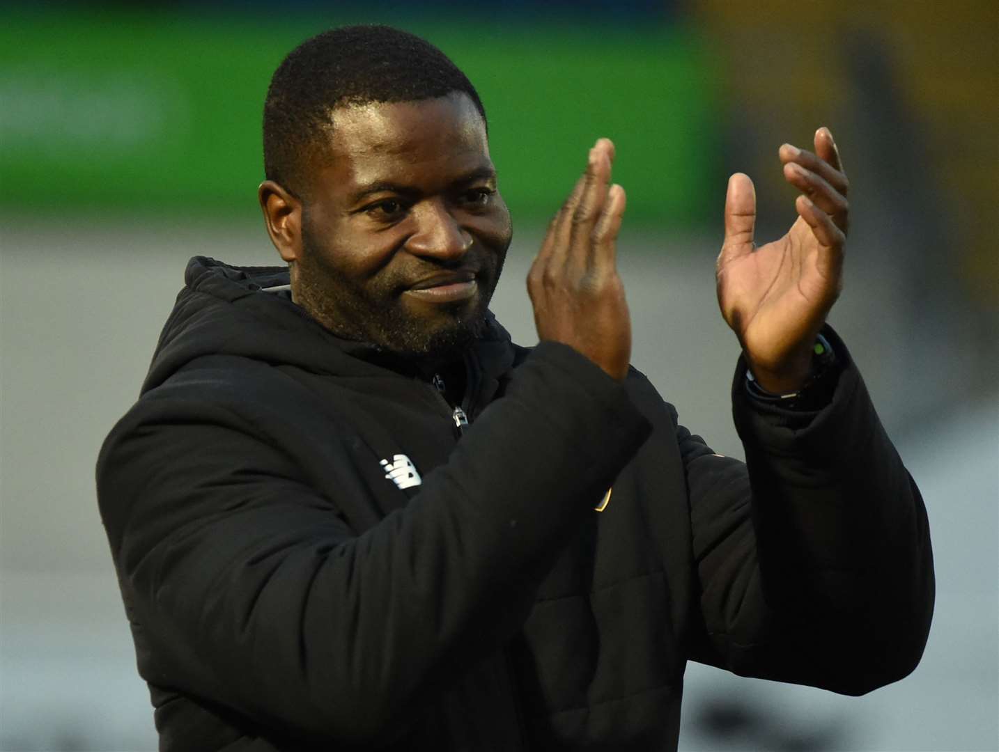 Maidstone United manager George Elokobi. Picture: Steve Terrell