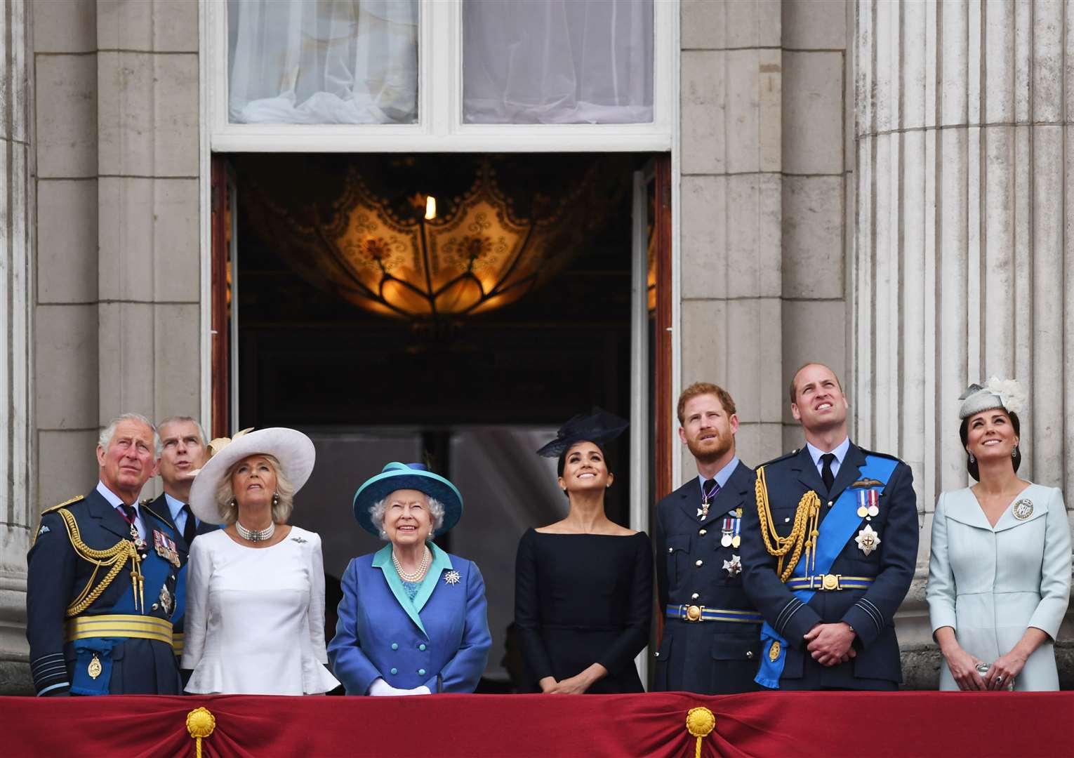 The royal family on the Buckingham Palace balcony (Victoria Jones/PA)