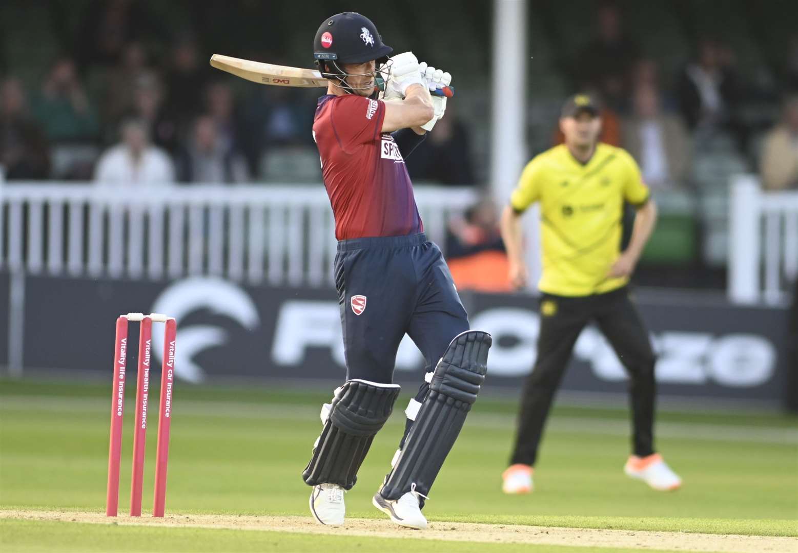 Joe Denly whips one through the legside on his way to a 31-ball 35 not out. Picture: Barry Goodwin