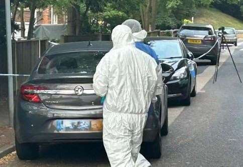 Forensic teams spent the whole day at the scene after a stabbing